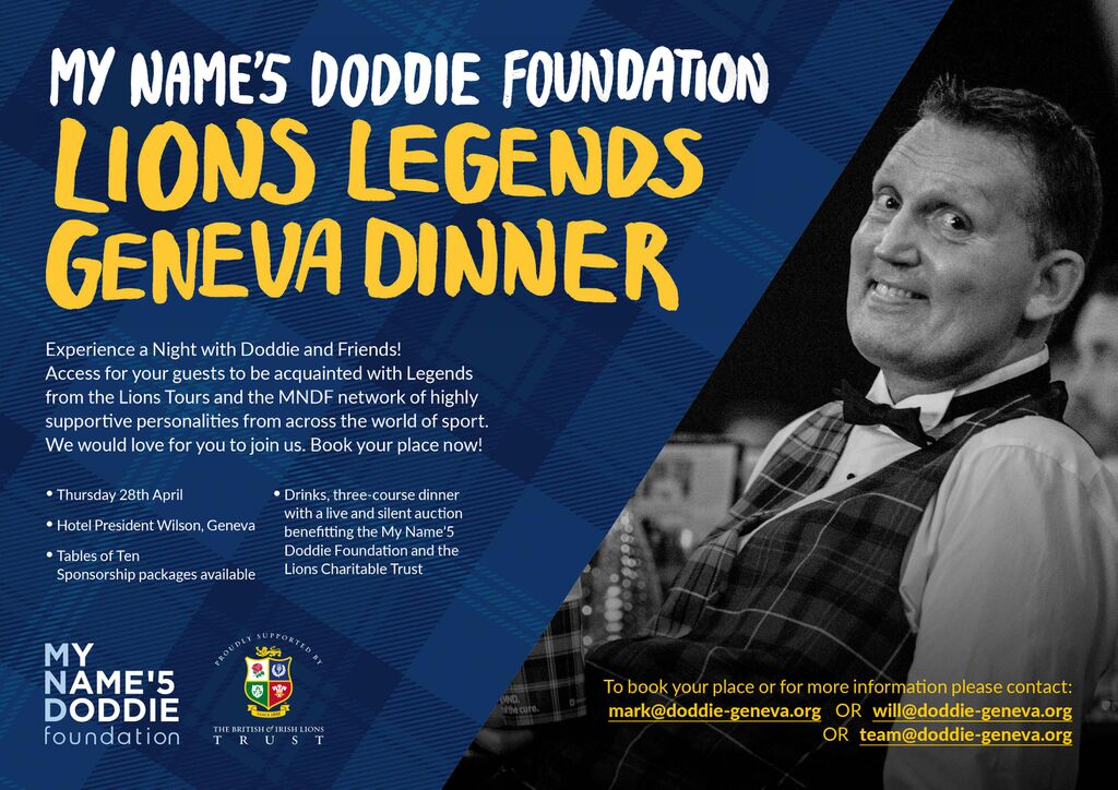 My Name’5 Doddie Foundation Lions Legends Geneva Dinner